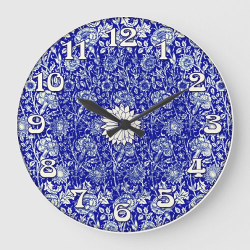 Sorta Blue Calico Timekeeper Large Clock