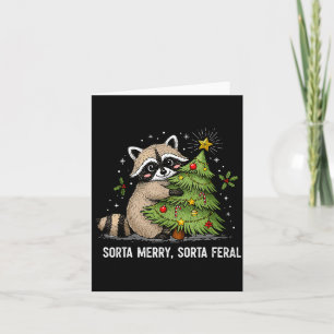 Sorta Merry Sorta Feral Christmas Raccoon Trash Pa Card