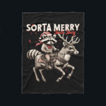 Sorta Merry Sorta Scary Christmas Funny Raccoon Ri Fleece Blanket<br><div class="desc">Sorta Merry Sorta Scary Christmas Funny Raccoon Riding Kids</div>