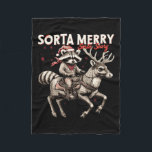Sorta Merry Sorta Scary Christmas Funny Raccoon Ri Fleece Blanket<br><div class="desc">Sorta Merry Sorta Scary Christmas Funny Raccoon Riding Kids</div>