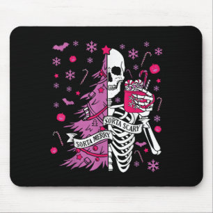 Sorta Merry Sorta Y Funny Christmas Skeleton Tree  Mouse Pad
