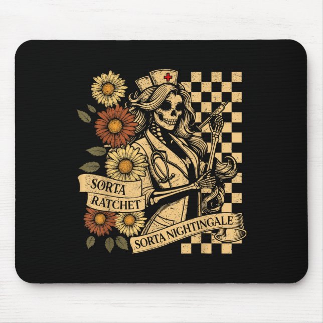 Sorta Ratchet Sorta Nightingale Skeleton Nurse Hal Mouse Pad (Front)