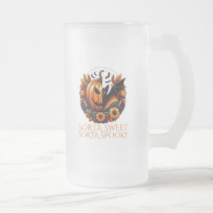 Sorta Sweet Sorta Spooky Frosted Glass Beer Mug