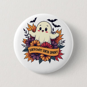 Sorta Sweet Sorta Spooky Halloween Ghost Fall Love Button