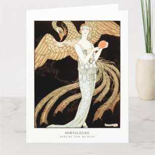 Sortilèges: Evening dress by George Barbier Letterpress Thank You Card