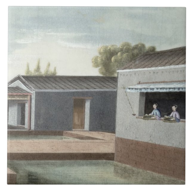 Sorting tea (w/c on paper) 2 tile (Front)