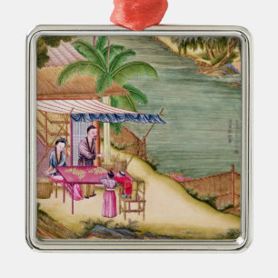 Sorting the Cocoons Metal Ornament