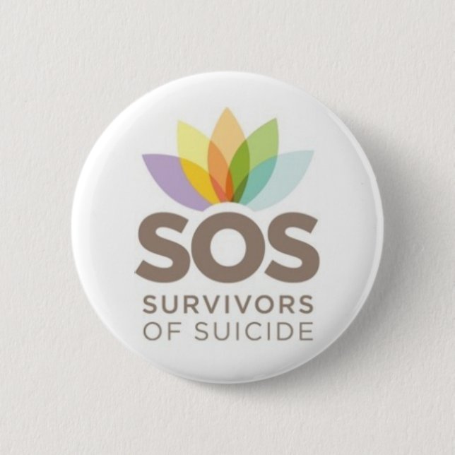 SOS apparel. Survivors of Suicide by SPS. Pinback Button (Front)