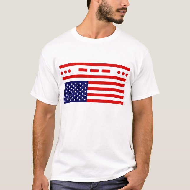 SOS Distress American Flag T-Shirt (Front)