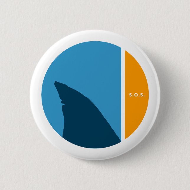 SOS save our seas save our sharks circles Pinback Button (Front)