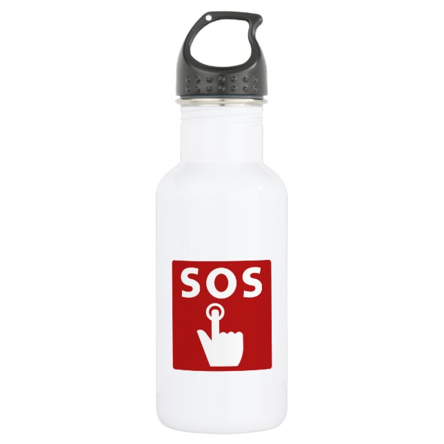 SOS, Subway Sign, Japan Stainless Steel Water Bottle (Front)