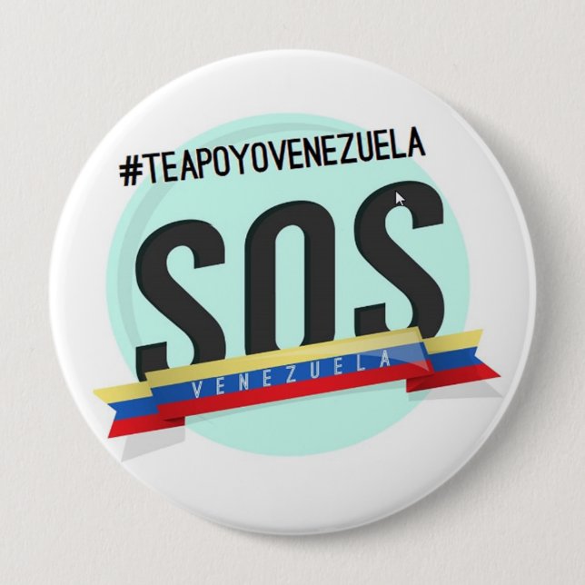 SOS VENEZUELA PINBACK BUTTON (Front)