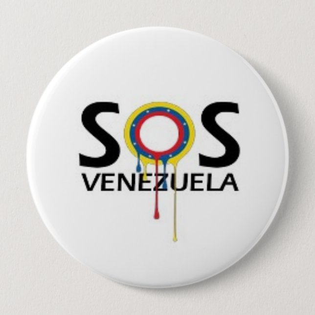 SOS Venezuela Pinback Button (Front)