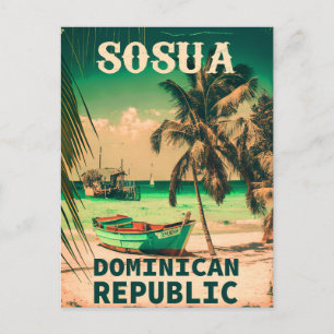 Sosúa Beach Dominican - ‌Vintage souvenirs 60s Postcard