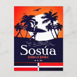 Sosúa Beach Dominican - Vintage souvenirs 60s Postcard