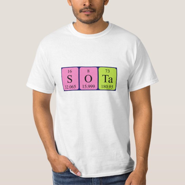 Sota periodic table name shirt (Front)