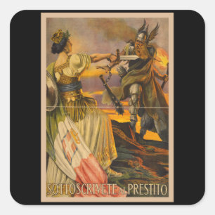 Sottoscrivete al Prestito - Vintage Italy War Square Sticker