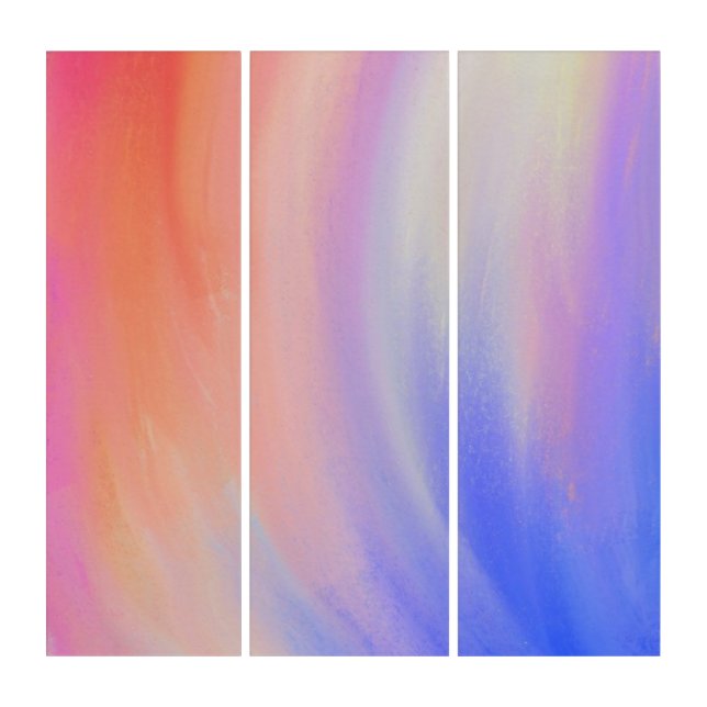 "Souffle d’Aurore" – Toile Abstraite Douce  Triptych (Front)