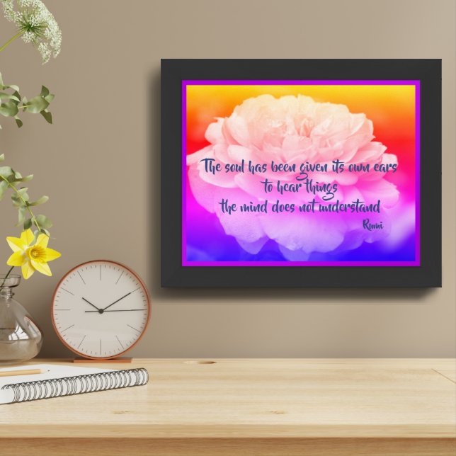 Soul And Mind Rumi Inspirational Quote Framed Framed Art (Table Top)