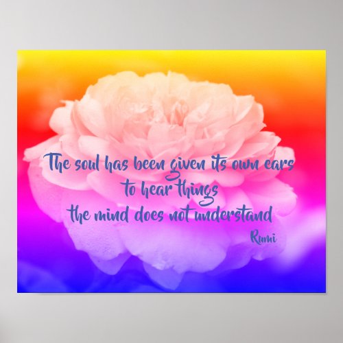 Soul And Mind Rumi Inspirational Quote Poster