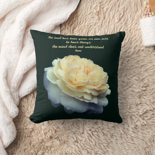 Soul And Mind Rumi Inspirational Quote  Throw Pillow (Blanket)