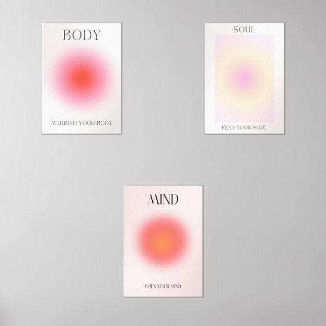 Soul Body Mind – Minimalist Neutral Wall Art Set  (Front)