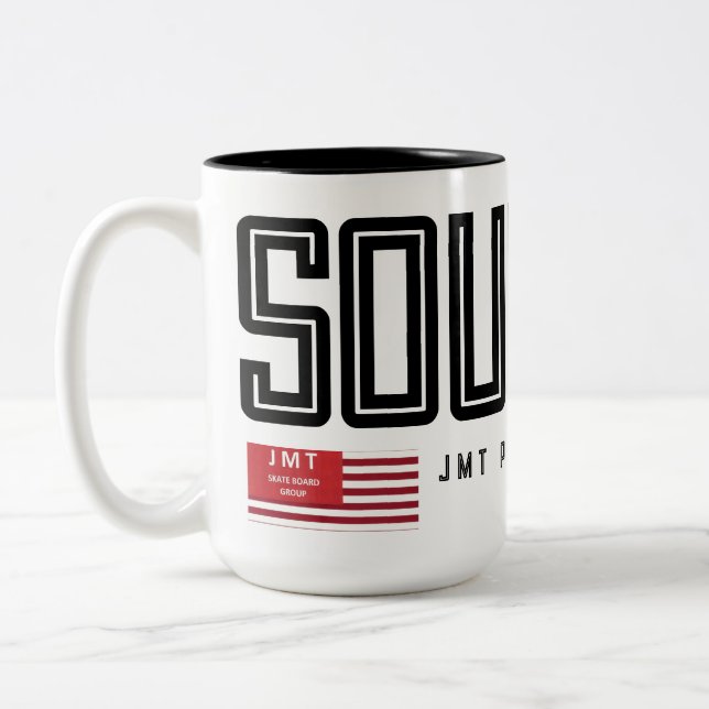 SOUL BRO Two-Tone Mug, 15 oz Two-Tone Coffee Mug (Left)