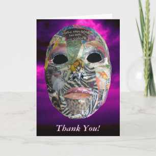 Soul Comes In All Colors Mask Letterpress Thank You Card