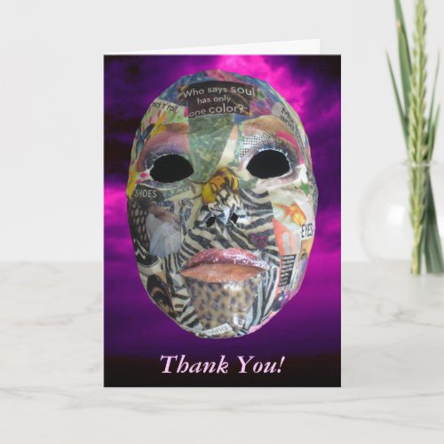 Soul Comes In All Colors Mask Thank You Card