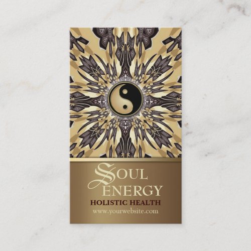 Soul Energy Yin Yang New Age Gold Business Card