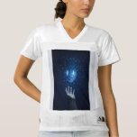 Soul.exe — A Glitch in the Core Women's Football Jersey<br><div class="desc">A minimalist yet emotionally charged exploration of digital consciousness. Soul.exe embodies glitch-core and digital surrealism through fractured voxel geometry, floating in an indigo void. The piece meditates on the presence of something human—or haunting—within cold, calculated code. Sparse yet evocative, it's a visual paradox: sterile data with a heartbeat. A soul...</div>