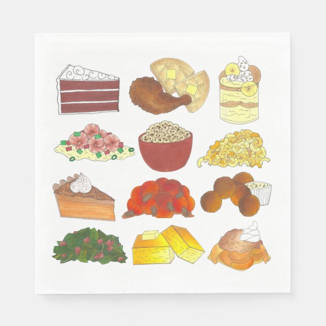Soul Food Favorites Foodie Southern Brunch Lunch Napkins (Front)