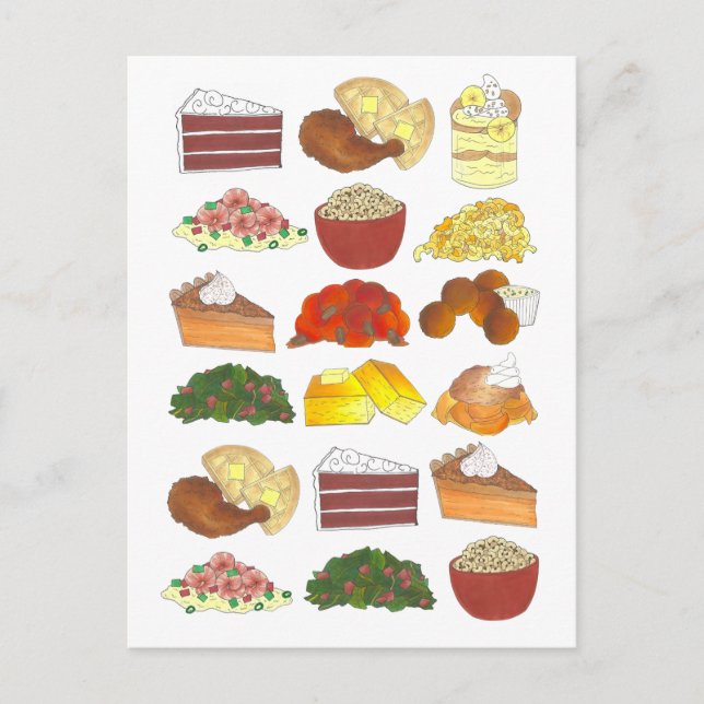 Soul Food Favorites Foodie Southern Cuisine Announcement Postcard (Front)