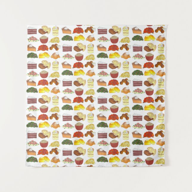 Soul Food Favorites Foodie Southern Cuisine Art Tapestry (Front)