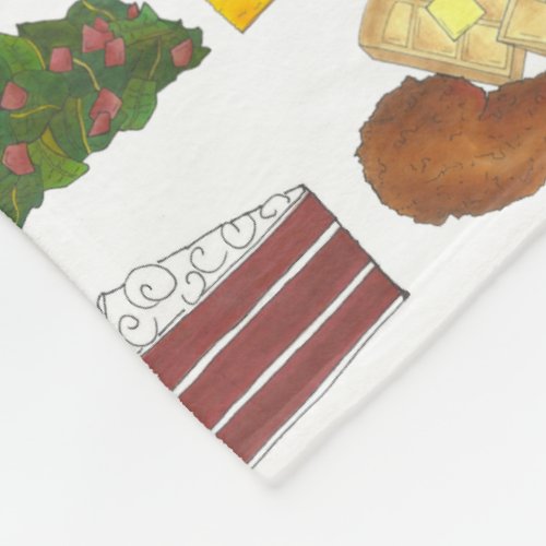 Soul Food Favorites Foodie Southern Cuisine Fleece Blanket