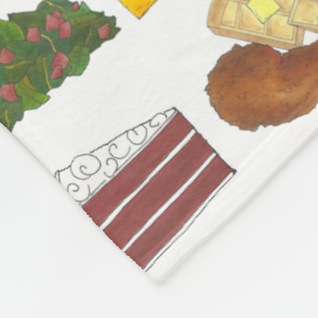 Soul Food Favorites Foodie Southern Cuisine Fleece Blanket (Corner)