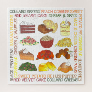 Soul Food Favorites Foodie Southern Cuisine Jigsaw Puzzle