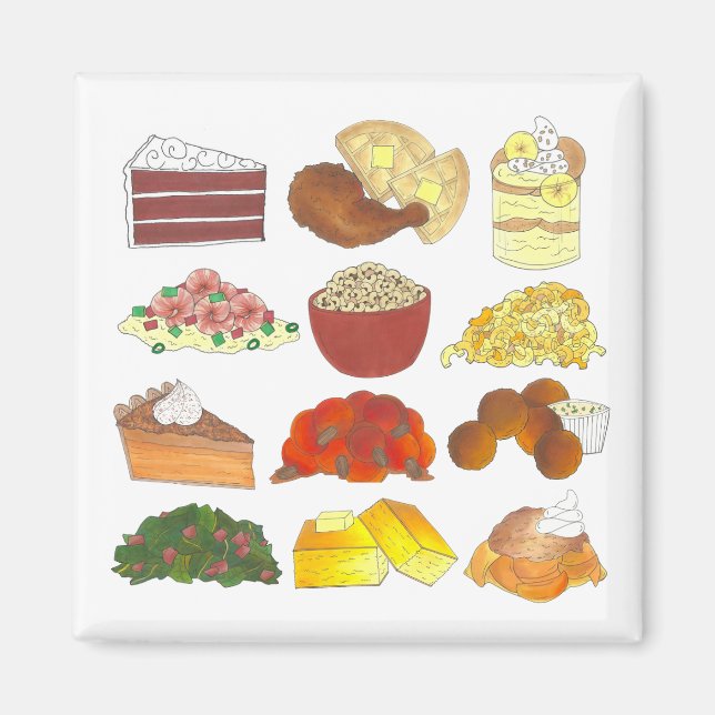 Soul Food Favorites Foodie Southern Cuisine Magnet (Front)