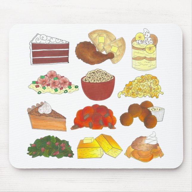 Soul Food Favorites Foodie Southern Cuisine Mouse Pad (Front)