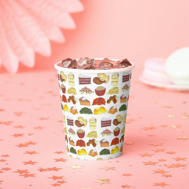 Soul Food Favorites Foodie Southern Cuisine Paper Cups (Insitu)