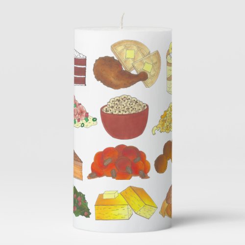 Soul Food Favorites Foodie Southern Cuisine Pillar Candle