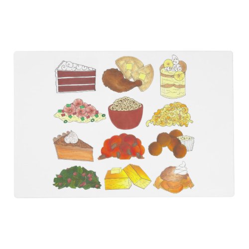 Soul Food Favorites Foodie Southern Cuisine Placemat