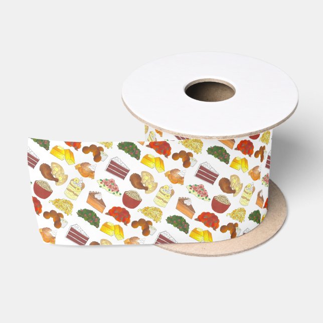 Soul Food Favorites Foodie Southern Cuisine Satin Ribbon (Spool)