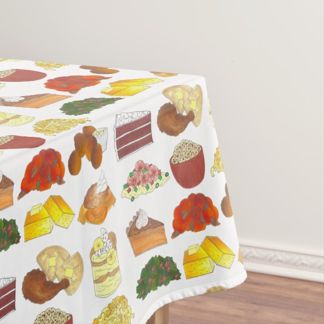 Soul Food Favorites Foodie Southern Cuisine Tablecloth (In Situ)