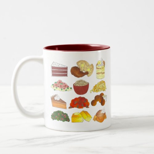 Soul Food Favorites Foodie Southern Cuisine Two_Tone Coffee Mug