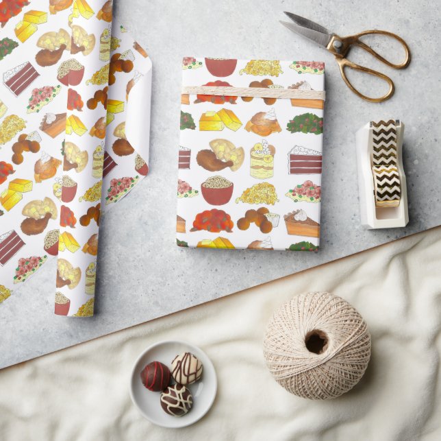 Soul Food Favorites Foodie Southern Cuisine Wrapping Paper (Crafts)