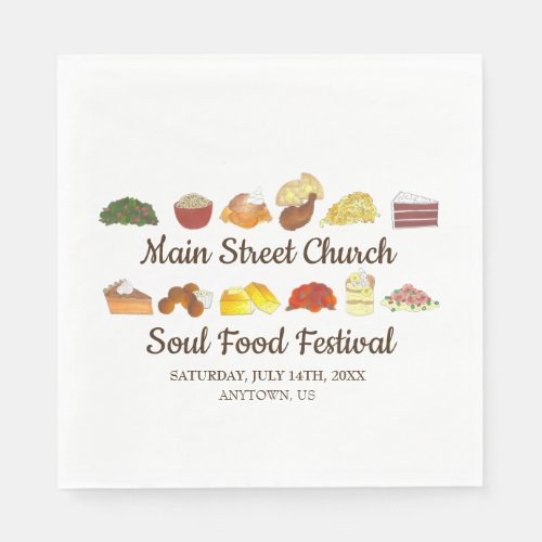 Soul Food Festival Event Southern Cuisine Cooking Napkins