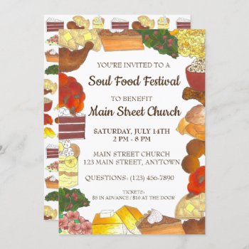 Soul Food Festival Event Southern Cuisine Invitation by rebeccaheartsny at Zazzle