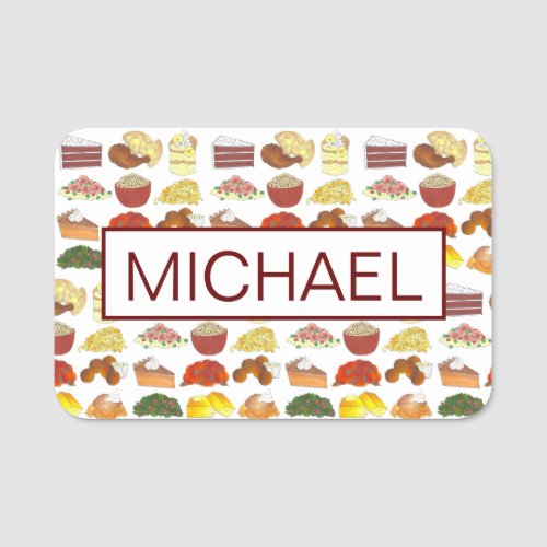 Soul Food Restaurant Cuisine Chicken Waffles Pie Name Tag