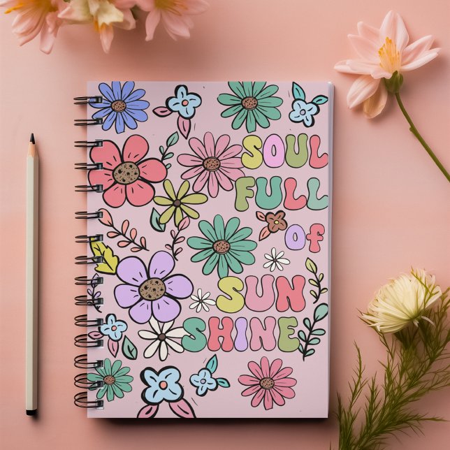 Soul full of sunshine pink customizable name  notebook (Soul full of sunshine pink customizable name notebook)